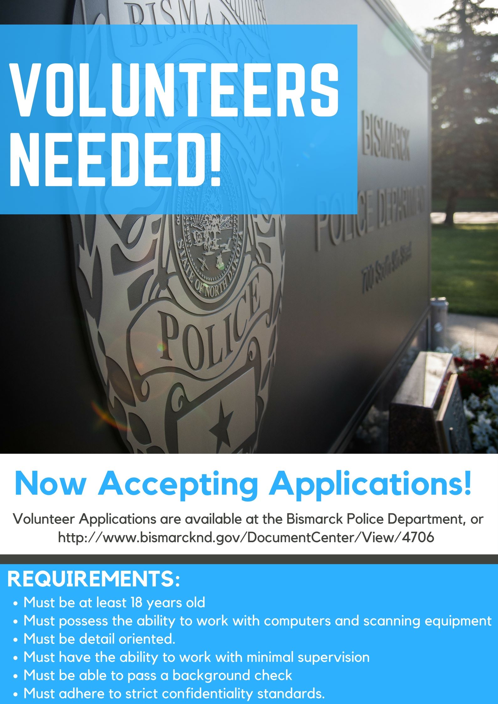 Red and White Monochrome Photo Volunteer Emergency Response Poster