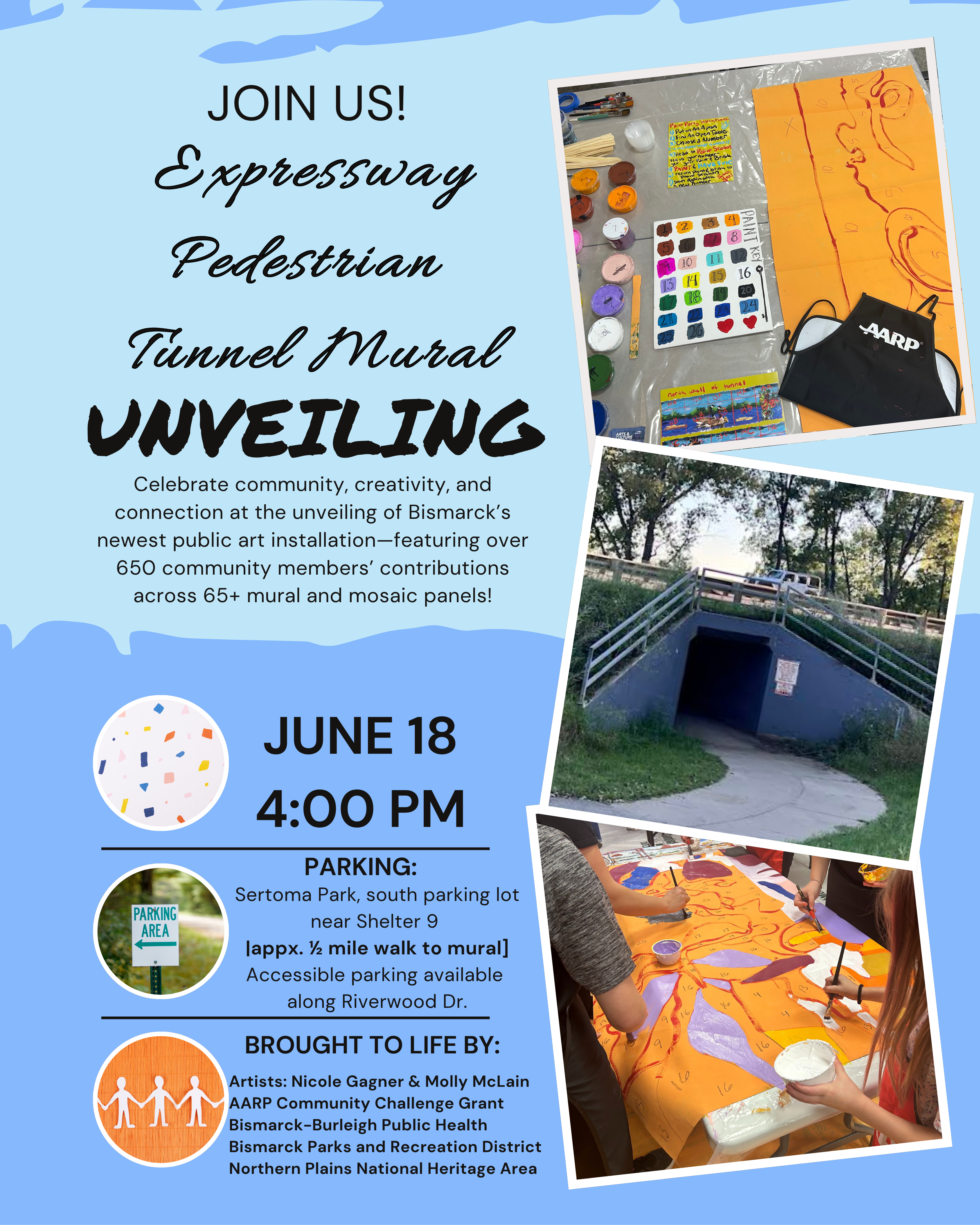 Bismarck Expressway Pedestrian Tunnel Mural Unveiling Graphic 