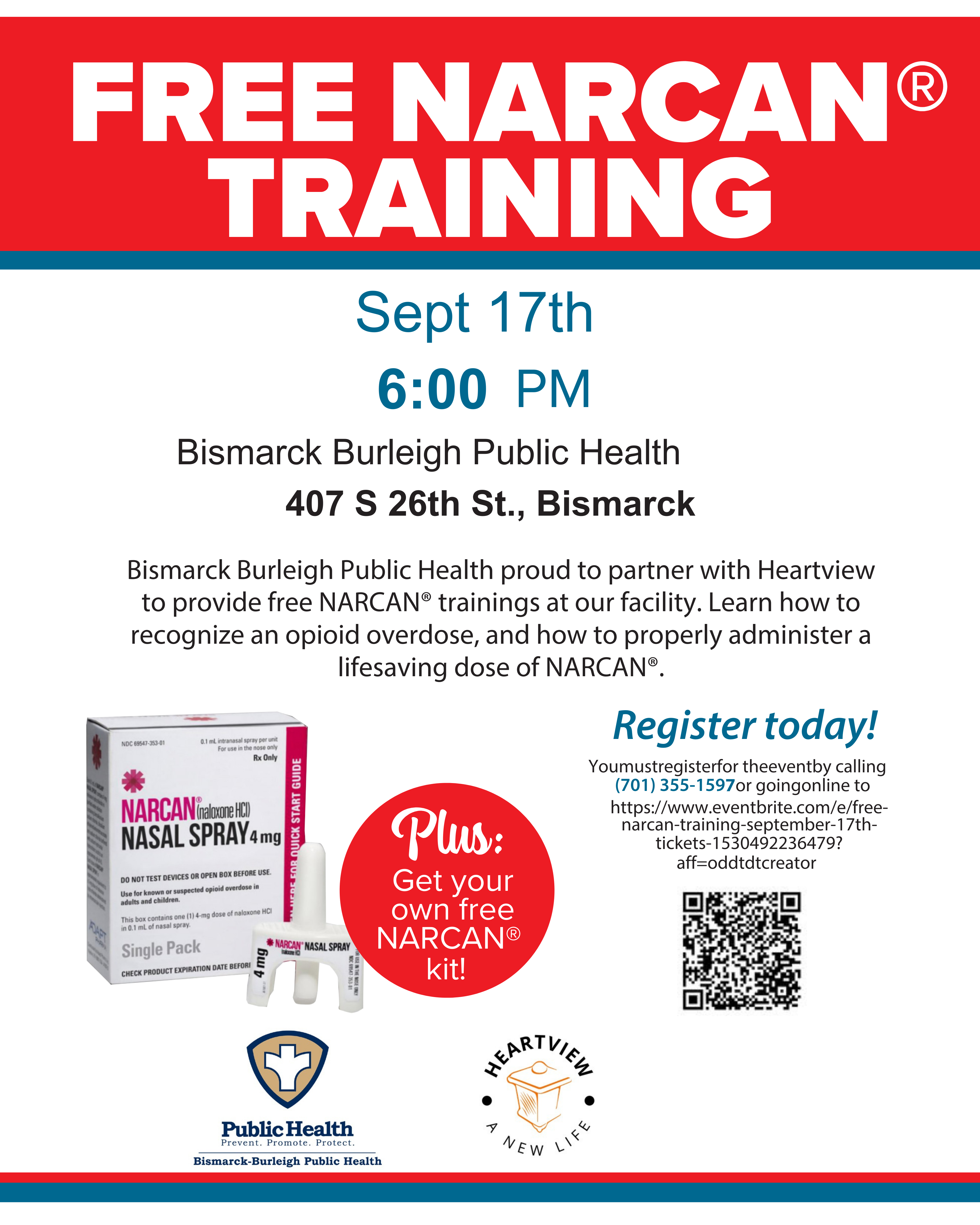Narcan Flyer for BBPH, Heartview Foundation staff aim to save lives with Narcan training