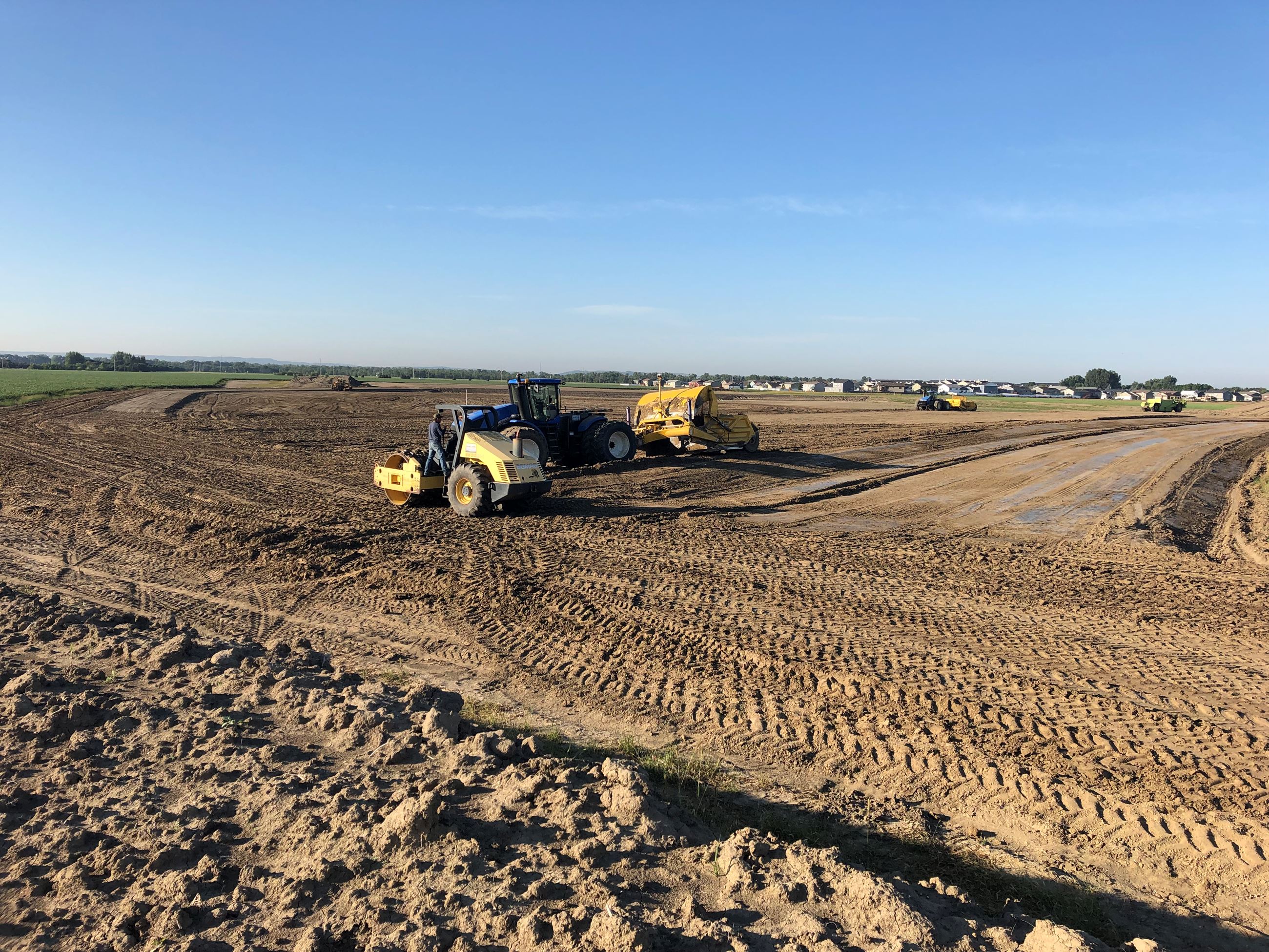 Street grading for new subdivision