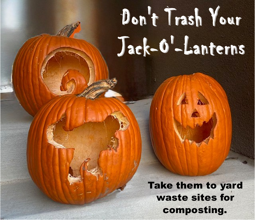 3 pumpkins sitting on a step